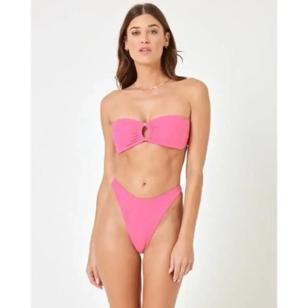 L*Space Leilani Bitsy Bikini Bottom Cosmo Pink Size S NWT